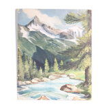 Toile ancienne montagne