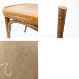 Chaise bistrot vintage en bois courbé avec dossier à barreaux