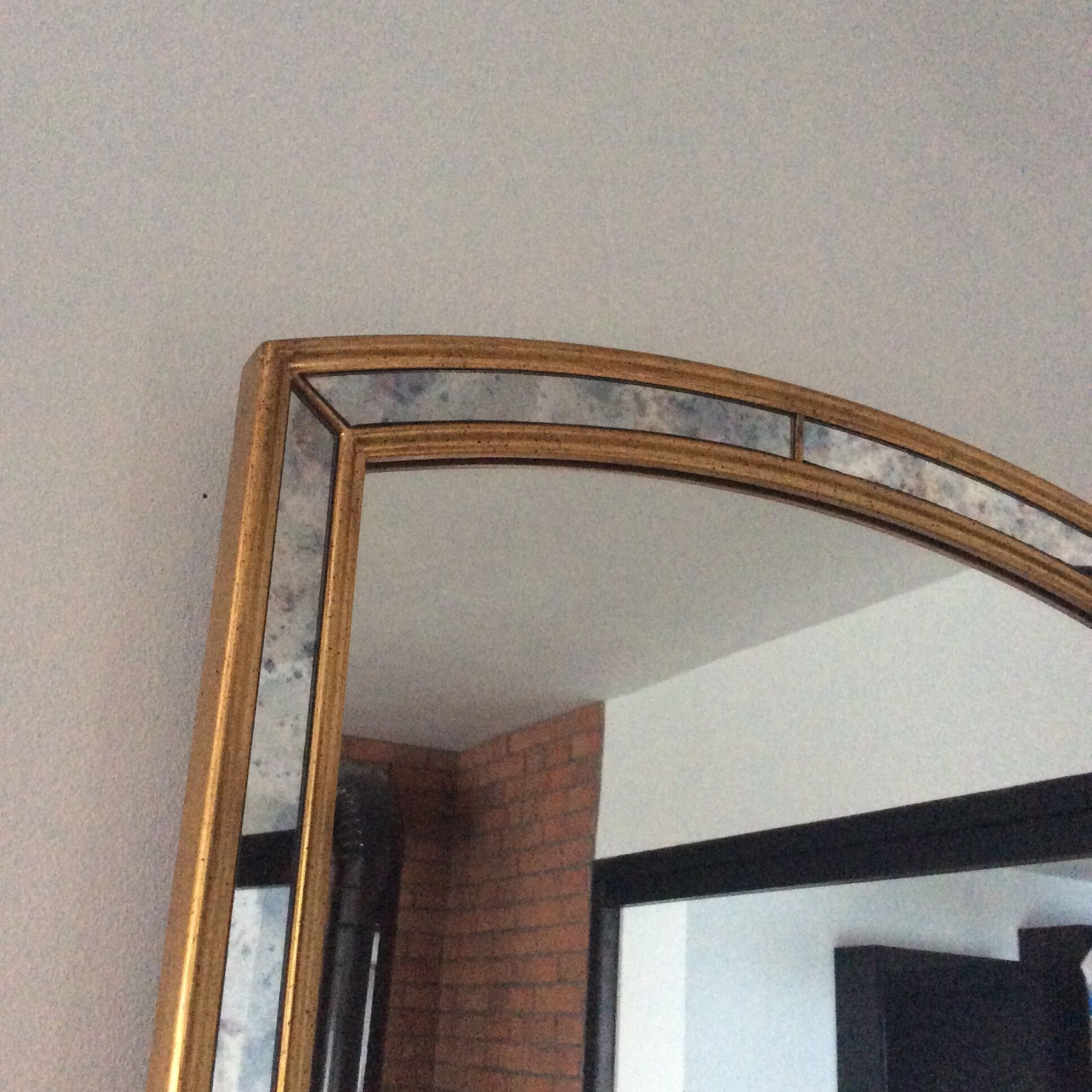 Miroir doré à  parcloses Deknudt des années 70
