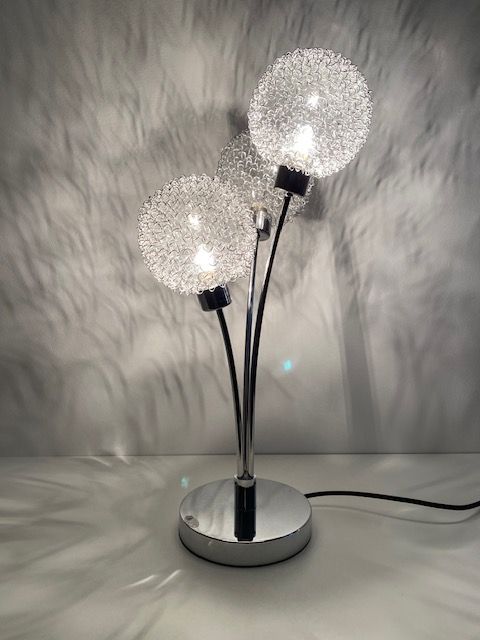 Contemporary lamp with 3 glass and metal balls to place (2 lamps available
