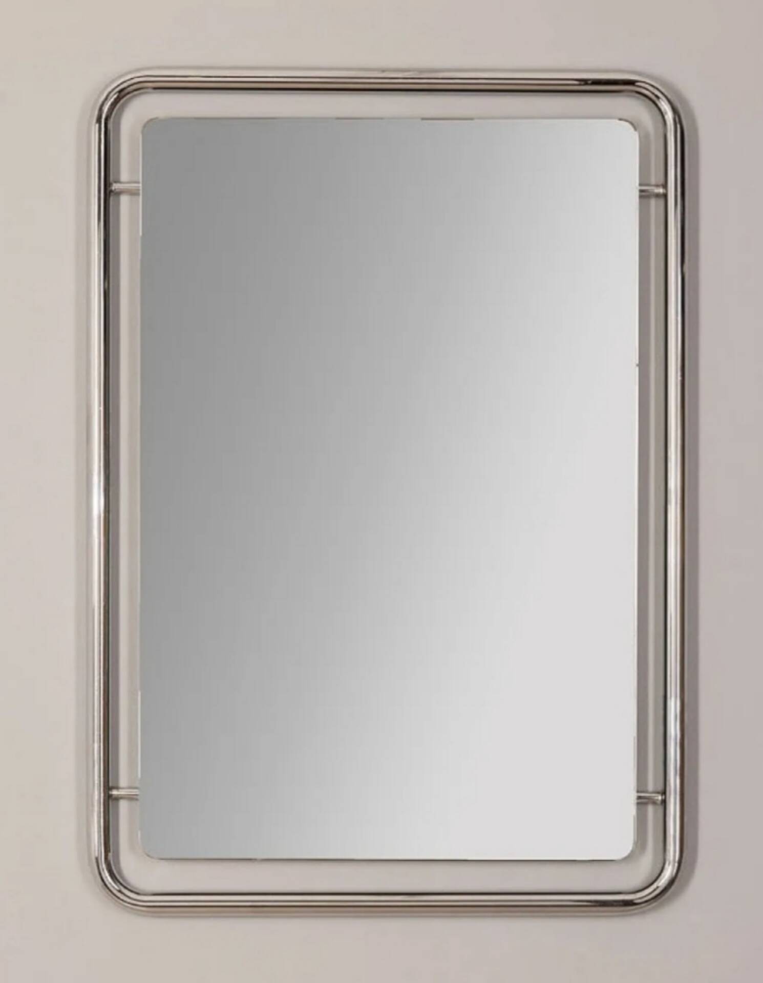 Italian space age wall mirror from the 60s/70s – tubular chrome –