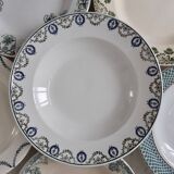 Lot de 6 assiettes creuses vertes dépareillées St Amand, Badonvillier, Salins et Bosch
