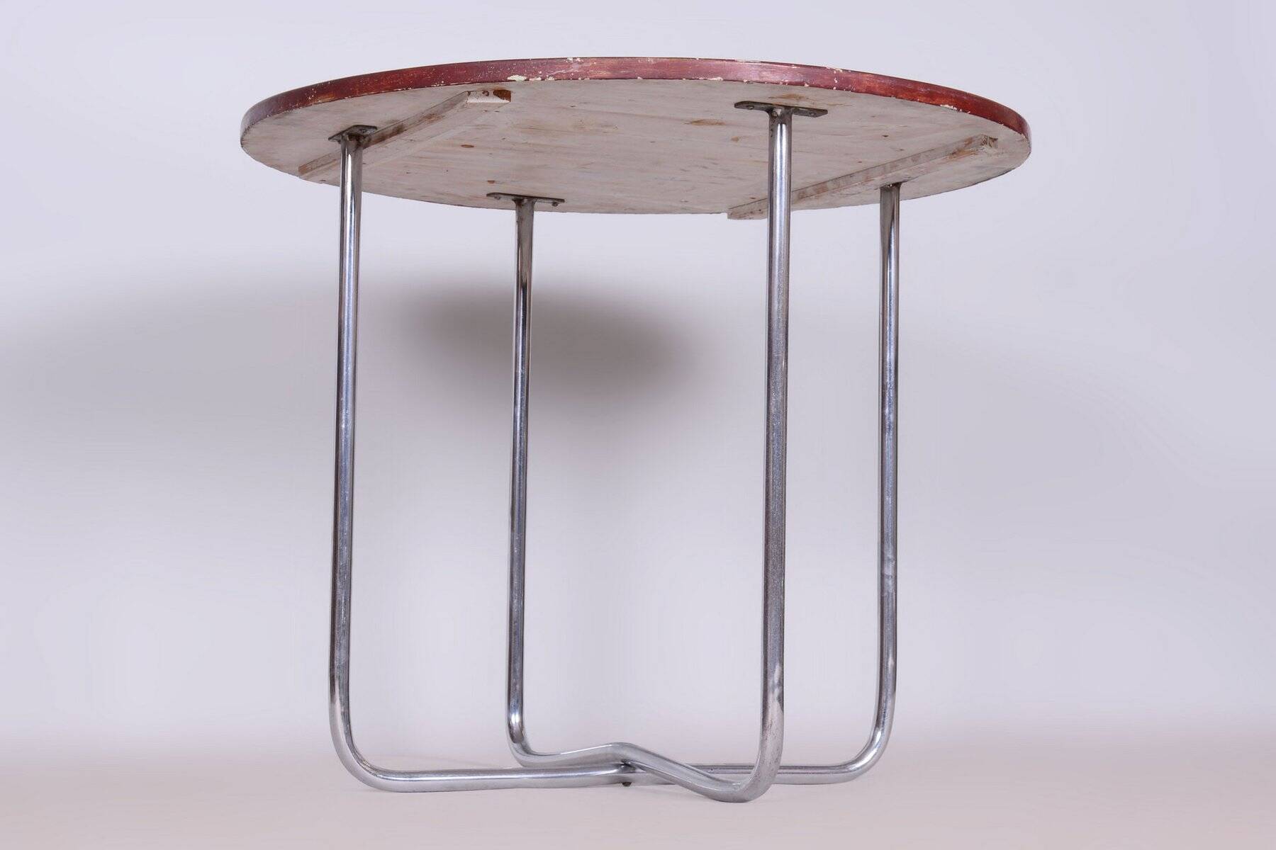 Czech Bauhaus Chrome Dining Table and Chairs attributed to Hynek Gottwald, 1930s, Set of 5