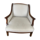 Original old armchair covered linen