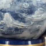 Blue Limoges porcelain vase