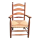 Fauteuil vintage orme et paille