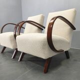 Pair of Halabala Art Deco Armchairs, 1940s