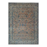 1970s Vintage Persian Handmade Wool Cotton Orange Area Rug 265x372