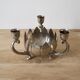 Triple silver plated candle holder