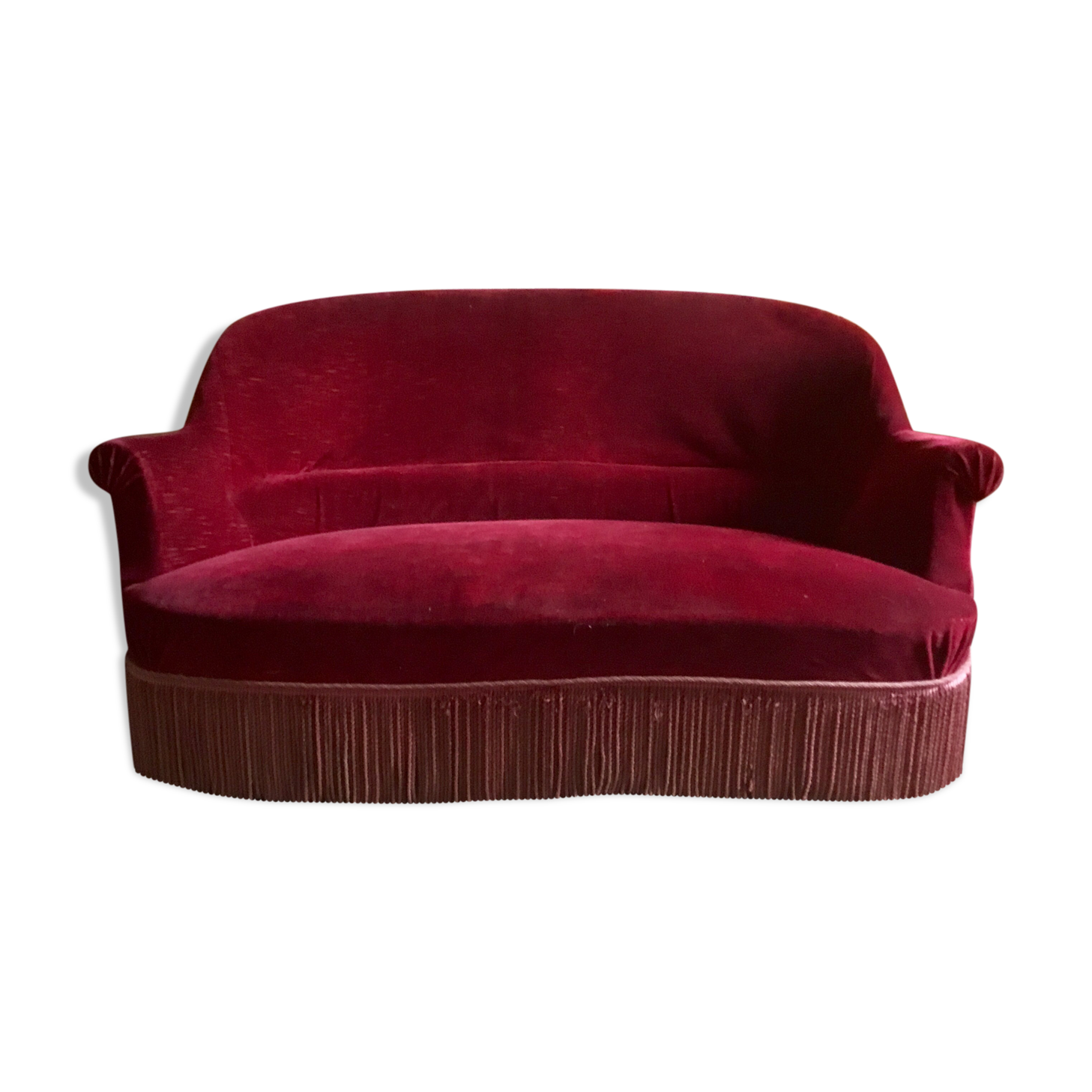 Toad red velvet sofa