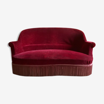 Toad red velvet sofa