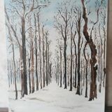 Peinture parc en hiver
