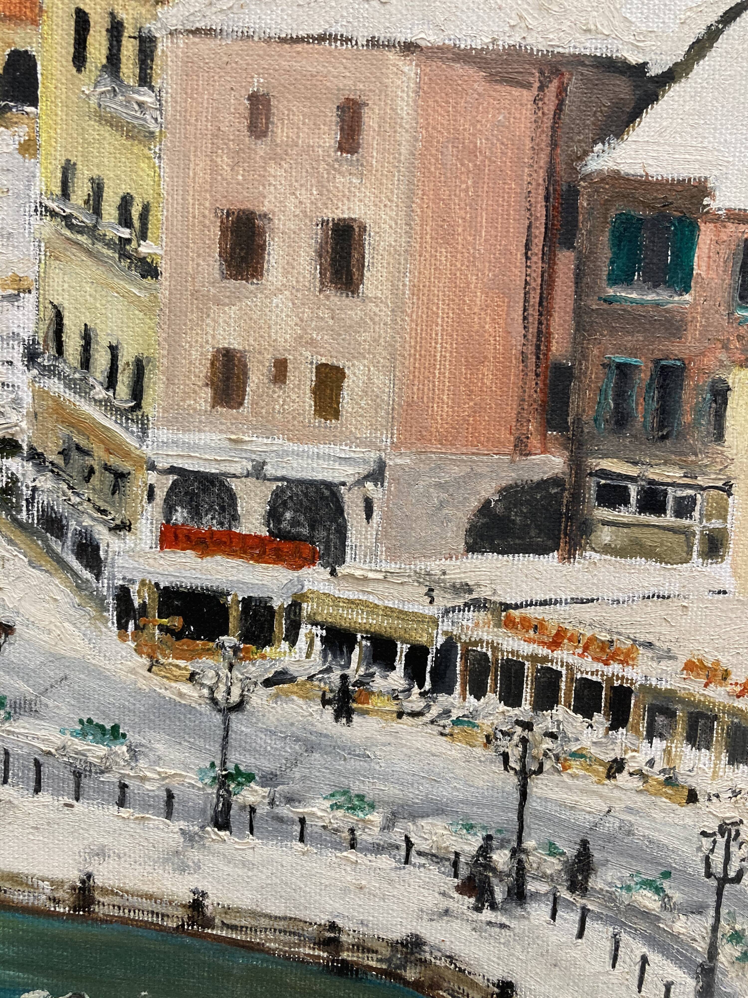 Painting on vintage canvas