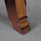 Table basse ronde rustique en chêne sculpté - Pays-Bas, années 1950