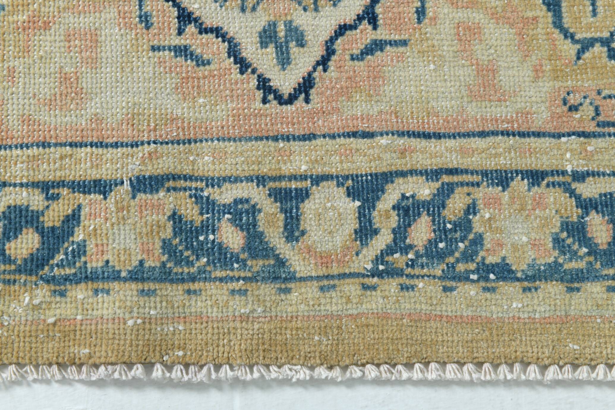 Tapis Persan Vintage Beige Et Bleu à Motifs Floraux, 301x388Cm