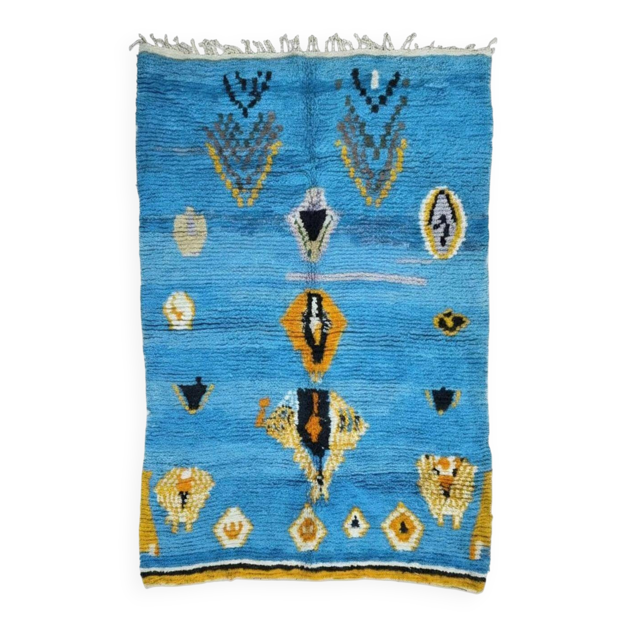 Contemporary Blue Rug - 270 x 220 cm
