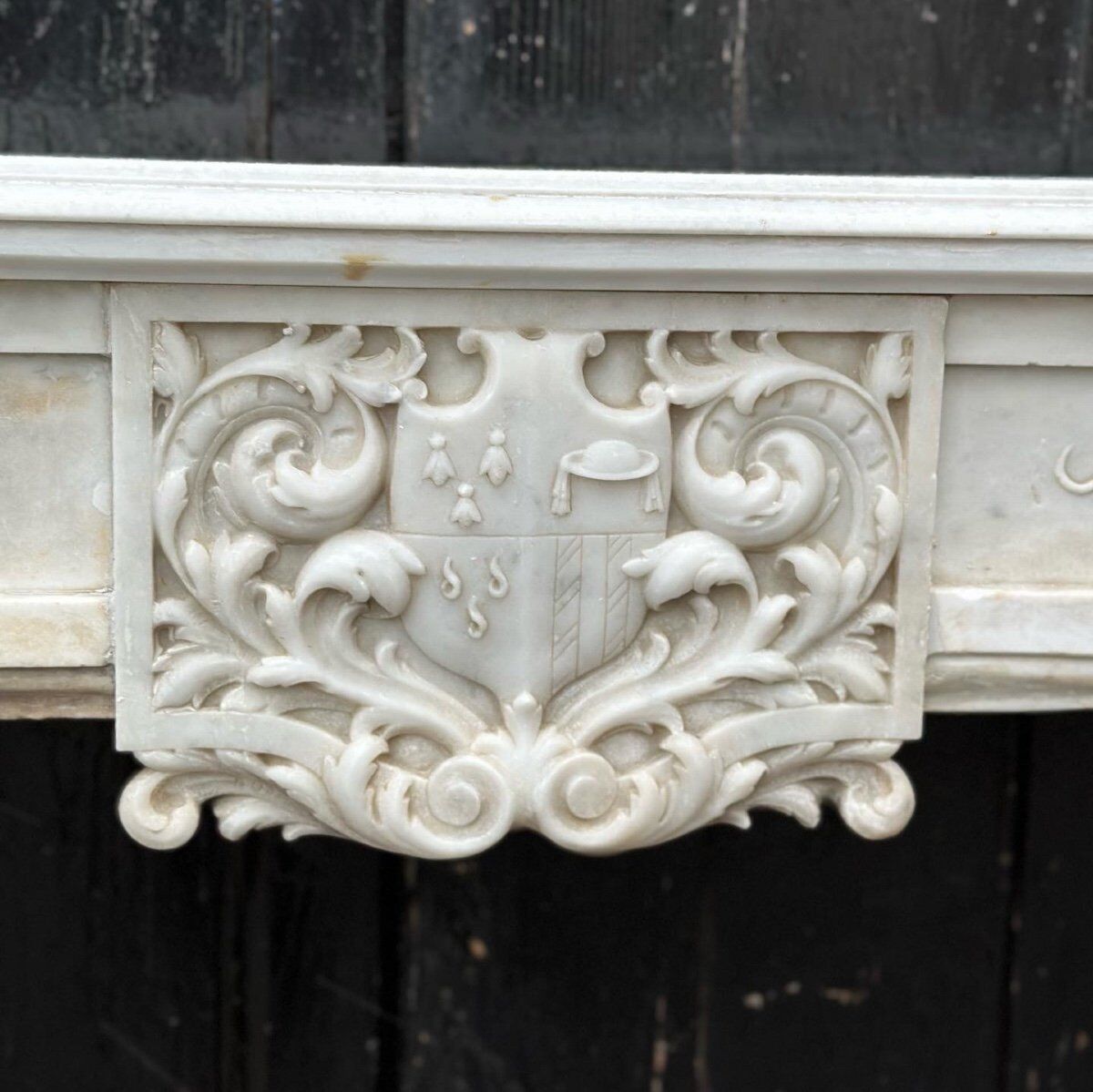 White carrara marble fireplace circa 1880