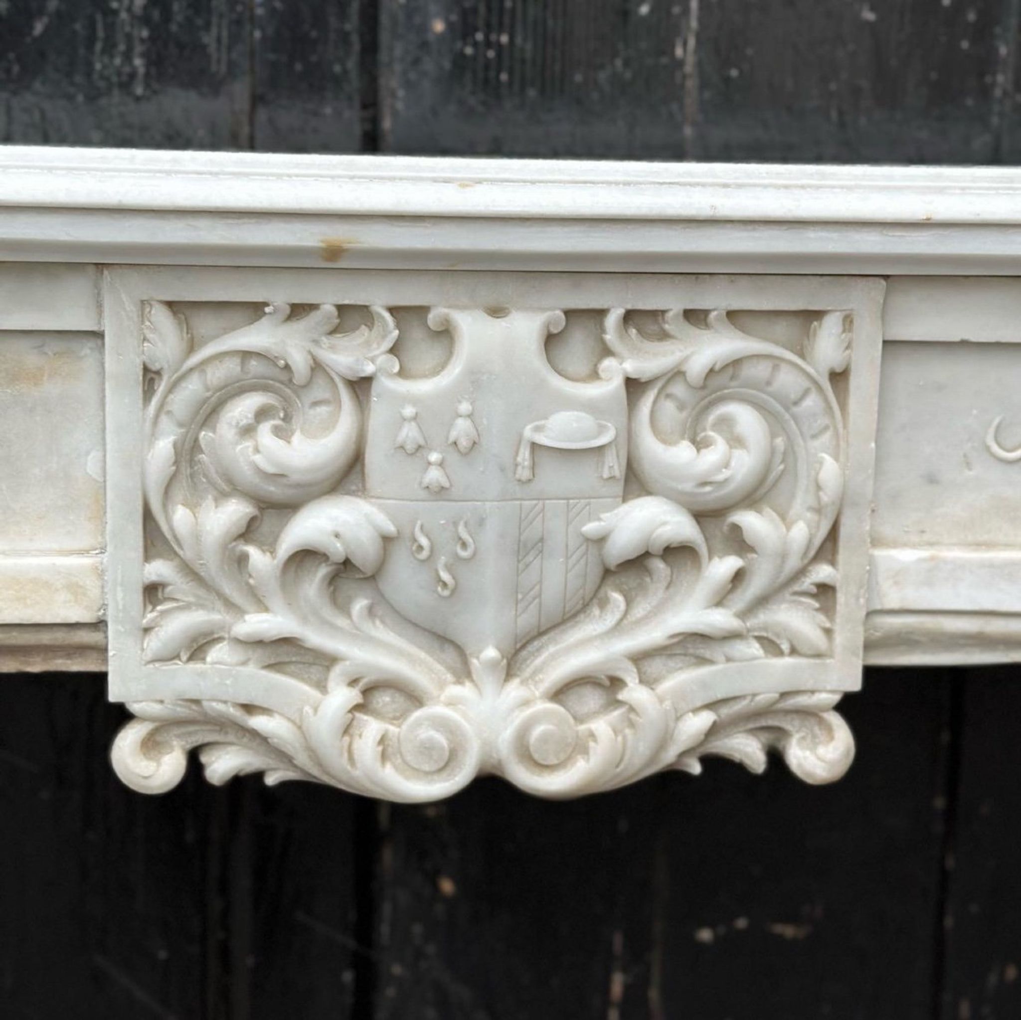 White carrara marble fireplace circa 1880