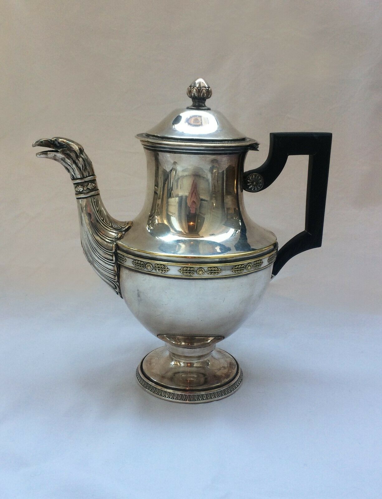 Empire-style silver metal coffee service