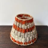 60s orange and beige wool lampshade