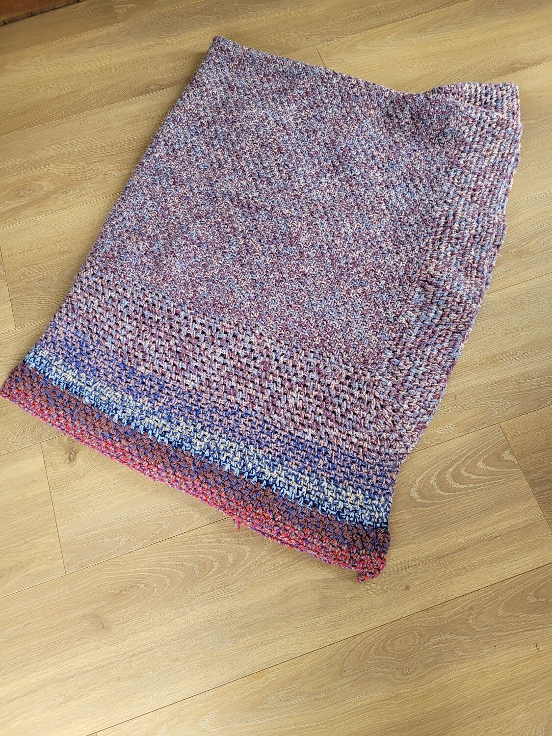 Crochet wool blanket