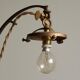 Art Nouveau table lamp in cast brass and engraved glass, 1920s
