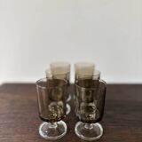 Set of 6 vintage Luminarc stemmed glasses from the 70s