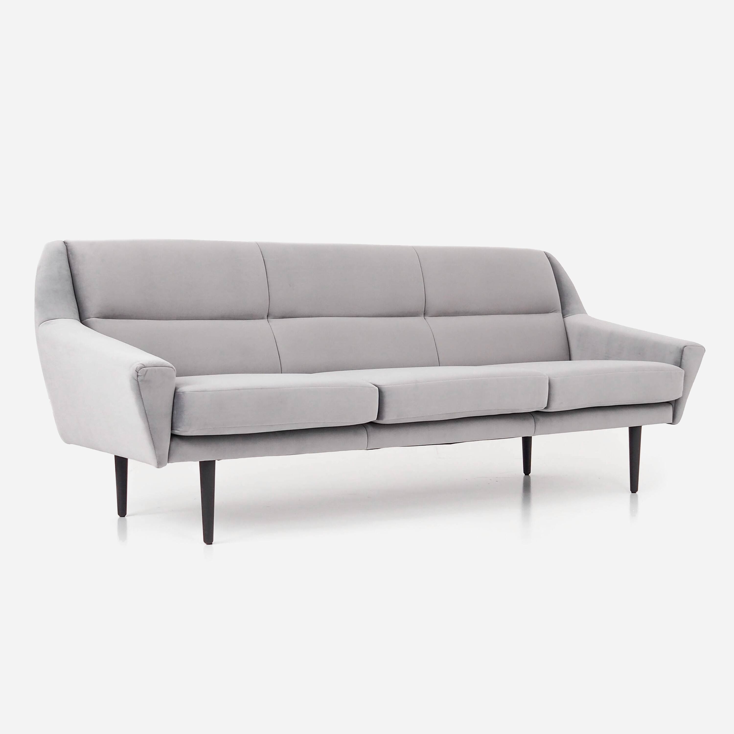 Sofa skagen silver velour, scandinavian design