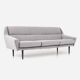 Sofa skagen silver velour, scandinavian design