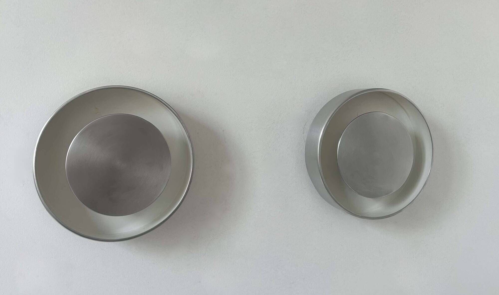 Pair of vintage wall lights, brushed metal, France 1970
