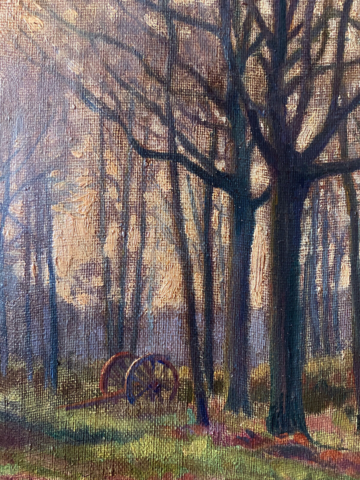 "Forest landscape" painting by Georges Moullade (1893-1968) frame