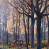 "Forest landscape" painting by Georges Moullade (1893-1968) frame