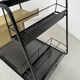 Perforated metal serving trolley in the Mathieu Matégot style