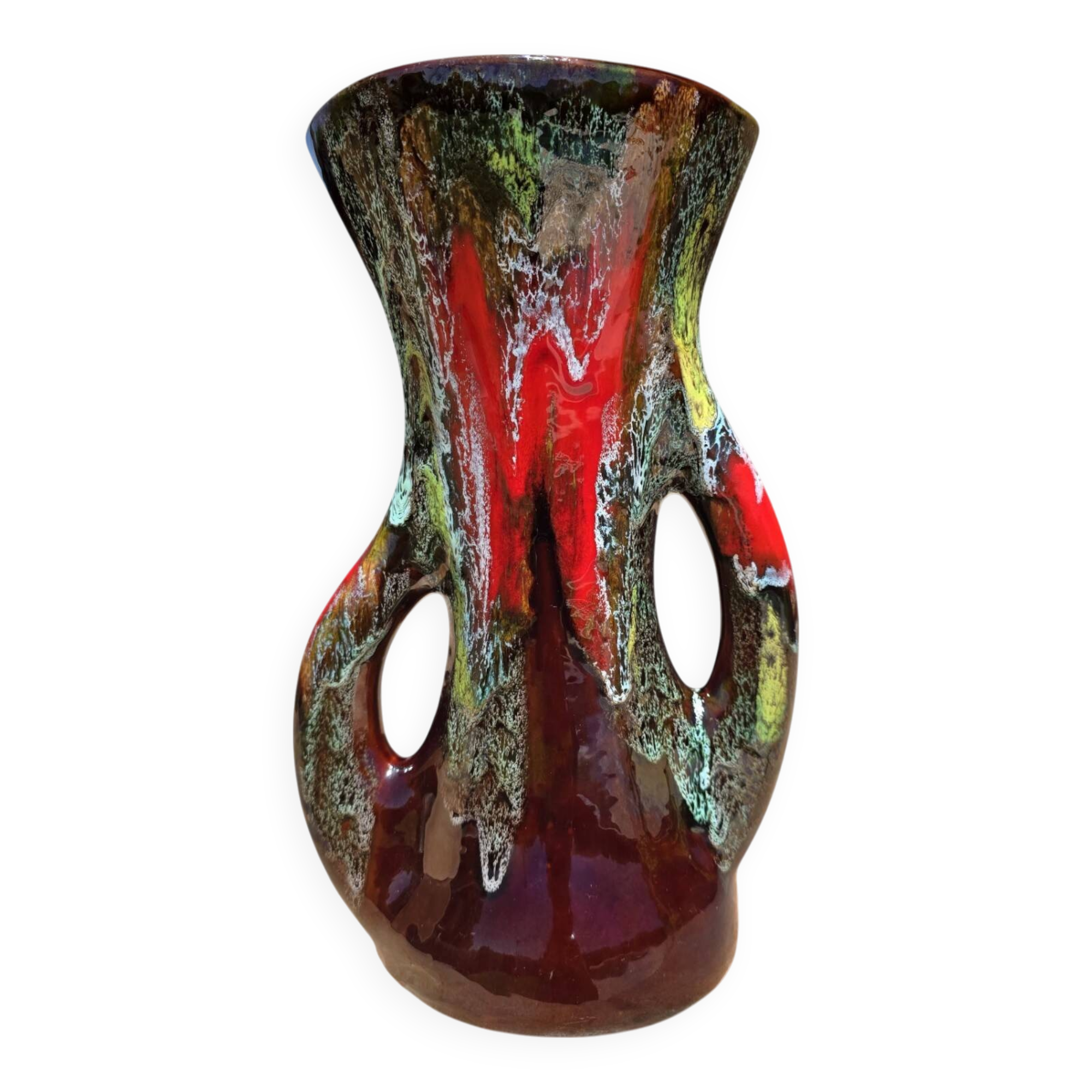 Beautiful abstract ceramic vase from Vallauris, France, 1950s