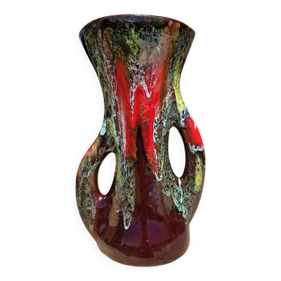 Magnifique vase abstrait en céramique de Vallauris, France, années 1950