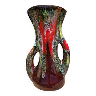 Magnifique vase abstrait en céramique de Vallauris, France, années 1950