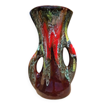 Beautiful abstract ceramic vase from Vallauris, France, 1950s