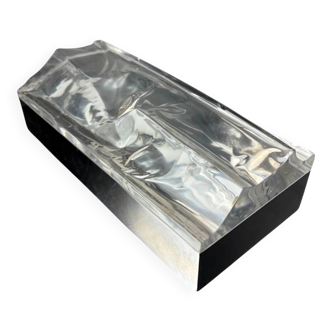 Gabriella Crespi style ice effect lucite vanity box, Italy, 1970s