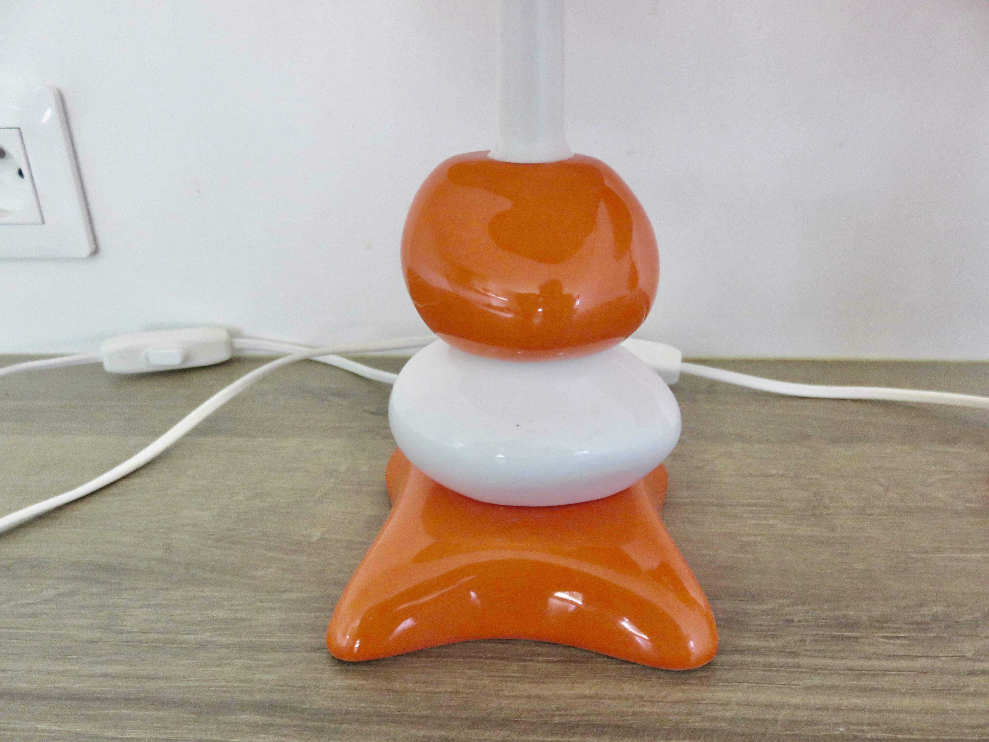 Pair of ceramic bedside lamps, 70s 80s design, vintage.