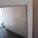 Former wooden medicine cabinet and mirror