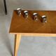 Table basse vintage années 50 pieds compas design scandinave