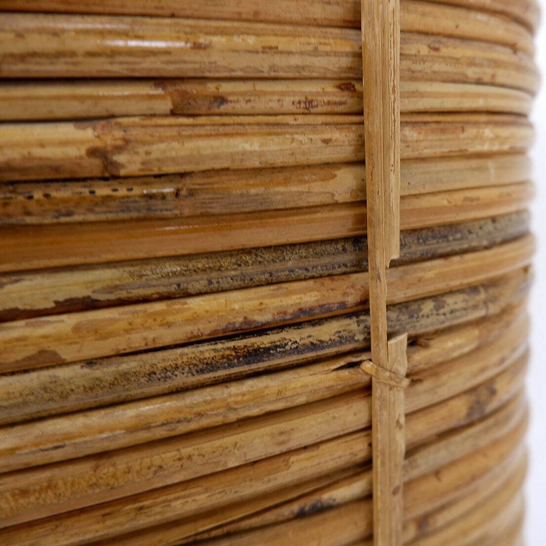 1970's Rattan and Brass Umbrella Stand