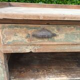 Old oak trade counter, weathered raw wood