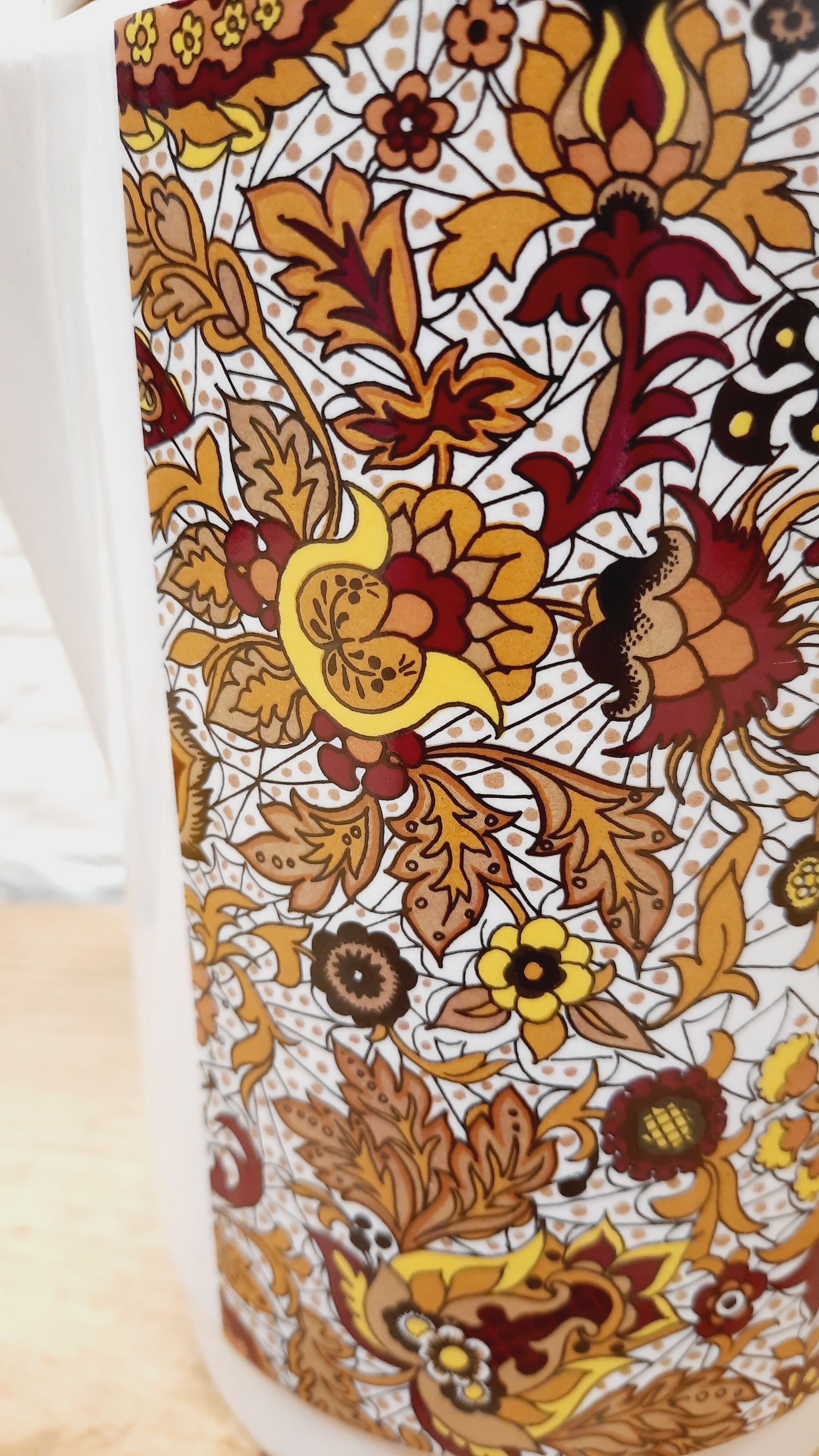 Cafetière décor floral 70's