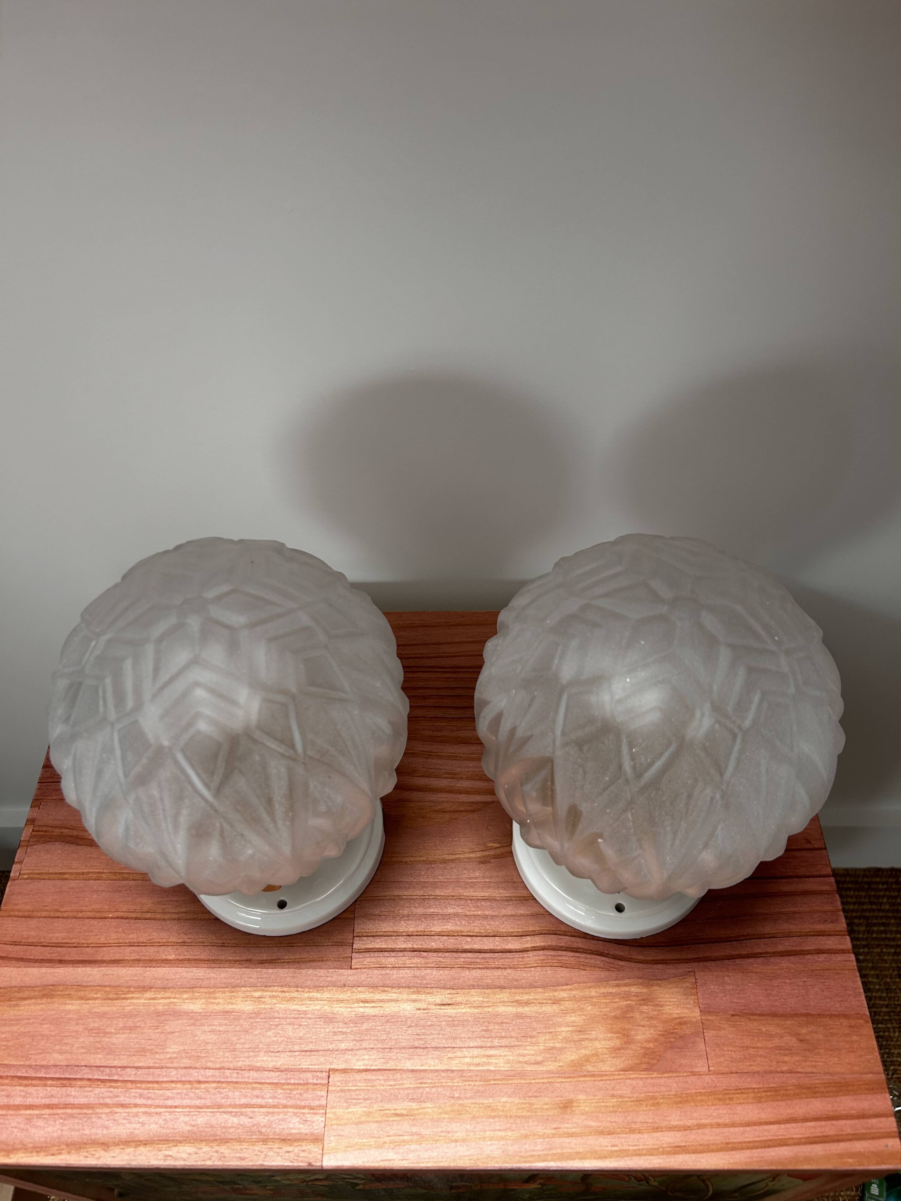 Pair of Art Deco globe wall lights