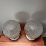 Pair of Art Deco globe wall lights