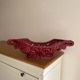 Large woven ceramic basket 60s