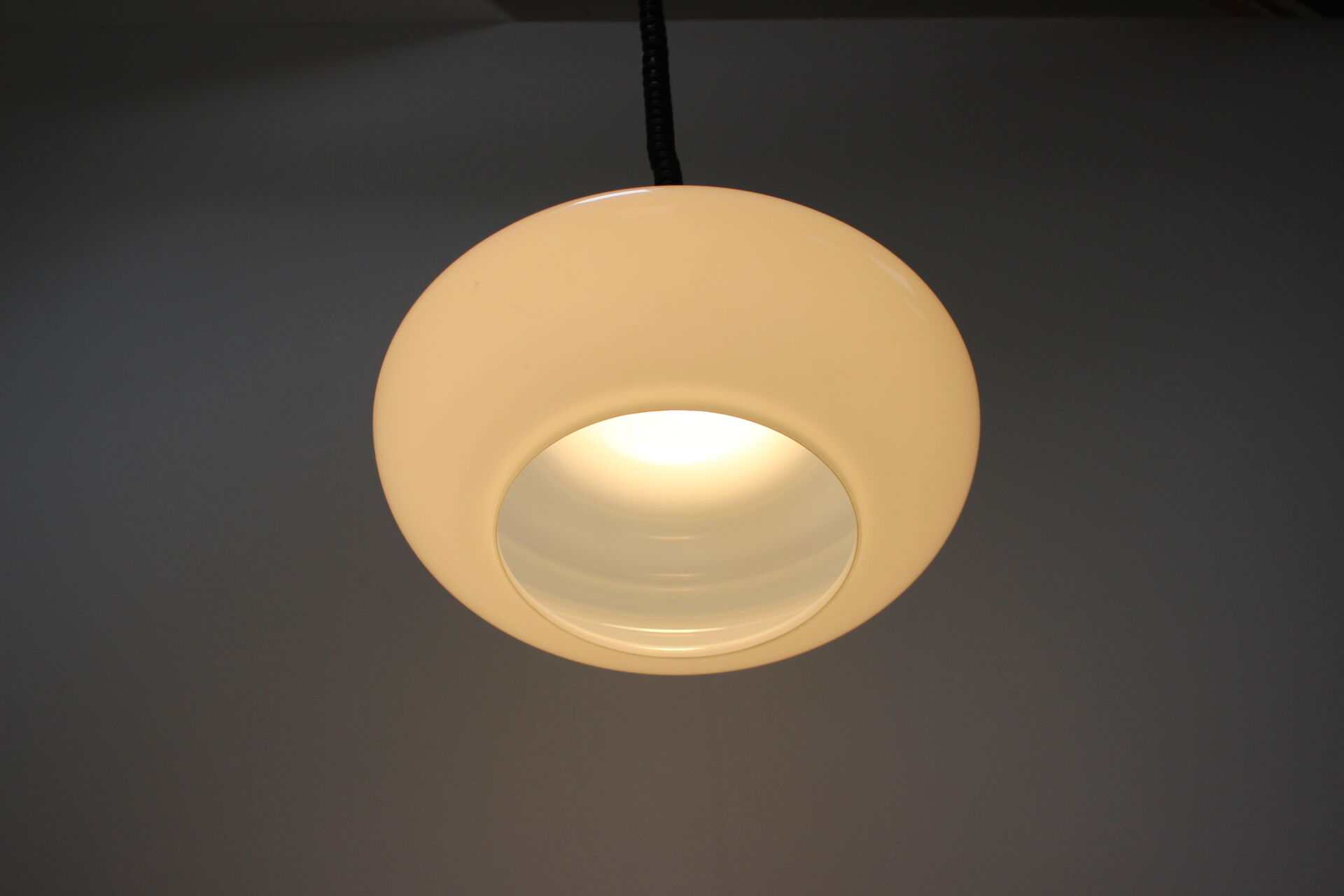 Mid-century adjustable glass pendant, 1970's