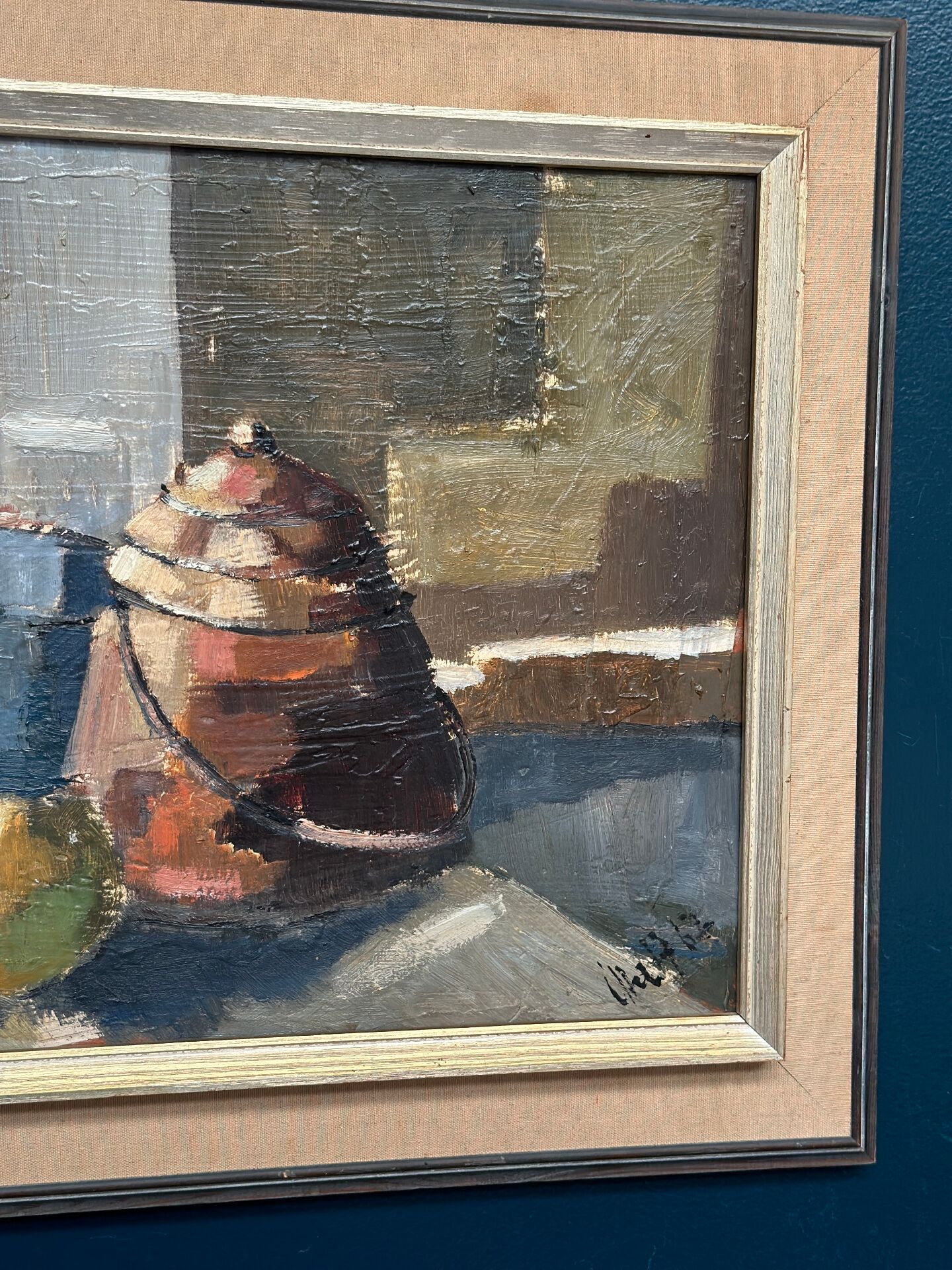 Huile sur panneau – « Nature morte » attribuée à Åke Wilhelm Andersson – 1962