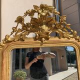 Napoleon iii mirror from the 19th century, large model, in gilded wood, height: 156 cm